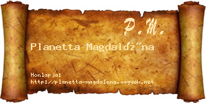Planetta Magdaléna névjegykártya